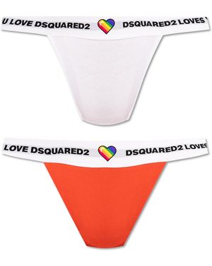 DSquared² Two-Pack Of Logo Briefs - White