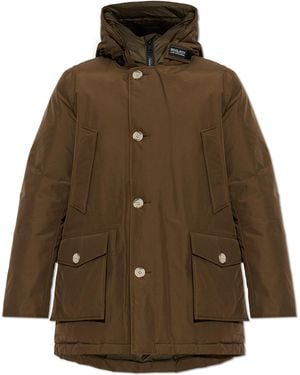 Woolrich Puffer Jacket With Hood - Brown