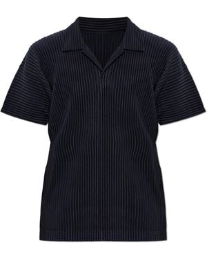 Homme Plissé Issey Miyake Pleated Polo - Black