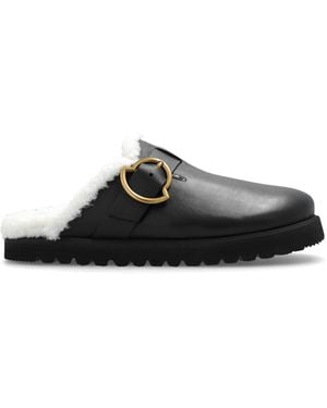 Moncler Leather Slides - Black