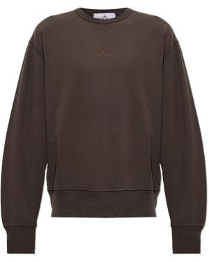 Stone Island Cotton Sweatshirt With Logo - Brown