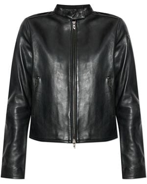DIESEL Leather Jacket L-Ayla' - Black