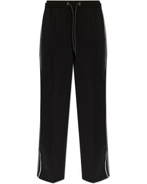 Moncler Trousers With Side Stripes - Black