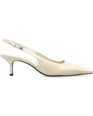 Black Suede Studio Leather Heeled Shoes 'Lainey' - White