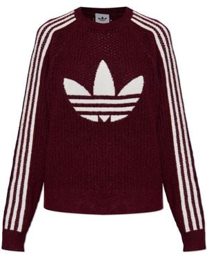 adidas Originals Sweater With Lurex Thread - Red