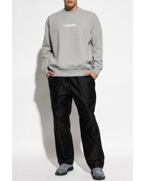 Comme des Garçons Loose-Fit Cotton Pants - Gray
