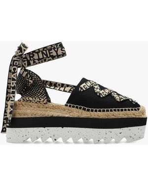 Stella McCartney Gaia Platform Logo Espadrilles - Black