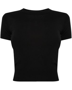 DSquared² Wool Top With Embroidered Logo - Black