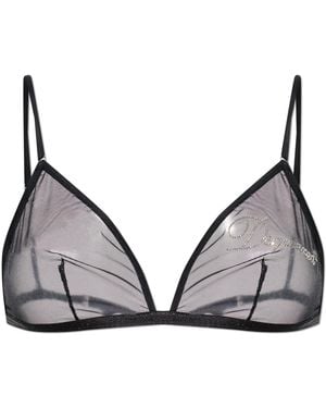 DSquared² Bra With Sequin Logo - Black