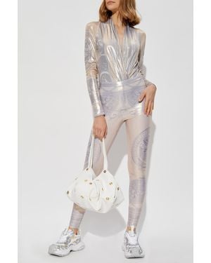 Versace Leggings With La Coupe Des Dieux Print - White
