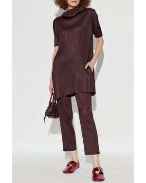 Pleats Please Issey Miyake Pleated Top - Red