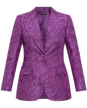 Dolce & Gabbana Blazer With Floral Motif - Purple
