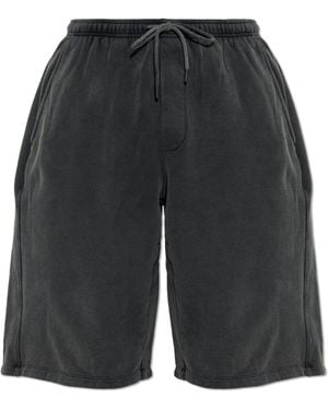 American Vintage Tracksuit Shorts With Logo On The Pocket - Grey