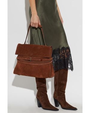 Moschino 'Medium' Suede Bag - Brown
