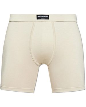 DSquared² Cotton Boxers With Logo - Natural