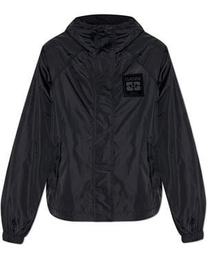 Ganni Hooded Jacket - Blue