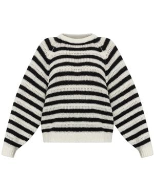 Lisa Yang Cashmere Jumper 'Reni Stripes' - Black