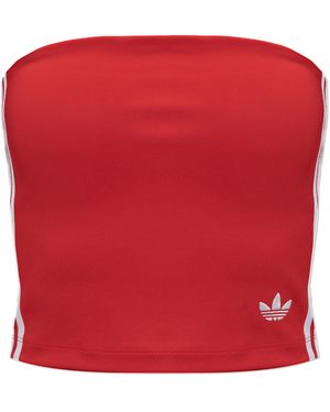 adidas Originals Top With Exposed Shoulders - Red