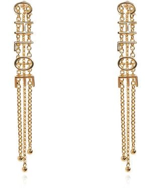 Chloé Long Earrings With Logo - White