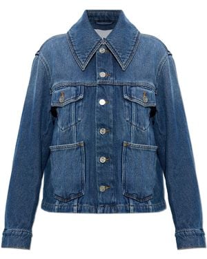 Ganni Denim Jacket With Pockets - Blue
