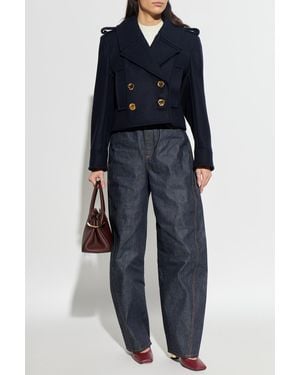 Givenchy Wool Jacket With Epaulettes - Blue