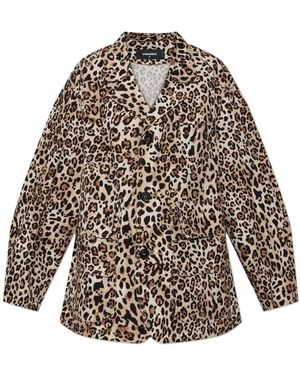 DSquared² Jacket With Animal Print - Natural