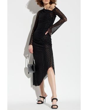 MISBHV Dress With Monogram And Velvet Finish - Black