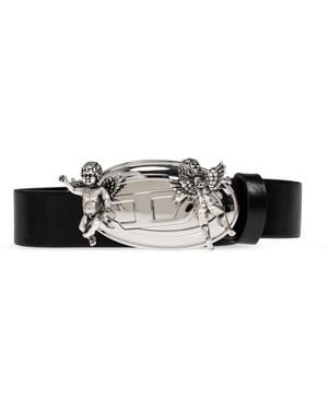 DIESEL Leather Belt 'B-Oval Angels' - Black