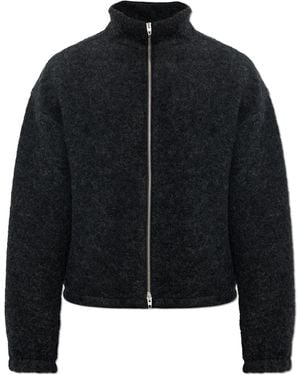 Jil Sander Wool Jacket With Stand-Up Collar - Black