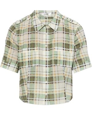 FRAME Checked Pattern Shirt - Green