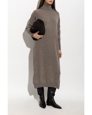 Paul & Shark Wool Dress With Side Slits - Brown