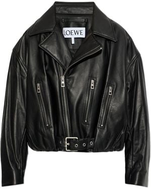 Loewe Leather Insulated Jacket - Black