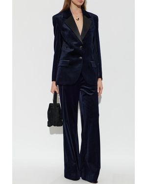 Victoria Beckham Velvet Pants - Blue