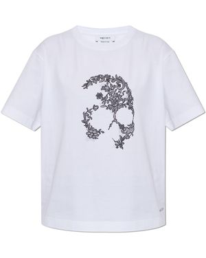 McQueen T-Shirt With A Distinctive Skull Motif - White