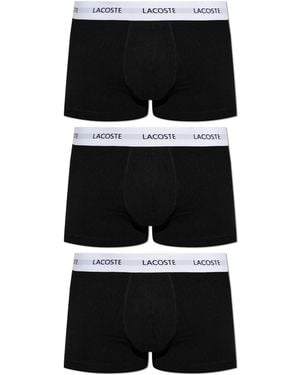 Lacoste Three-Pack Of Cotton Boxer Briefs - Black