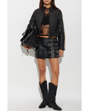 AllSaints Leather Mini Skirt 'Betty' - Black