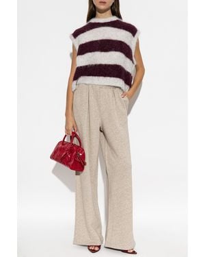 American Vintage Sweatpants With Straight-Leg Cut - Natural