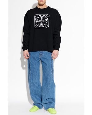 Vetements Wool Sweater With A Crew Neck - Black