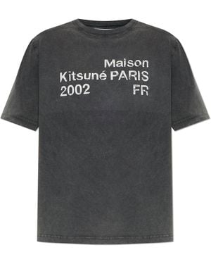 Maison Kitsuné T-Shirt With Print - Black
