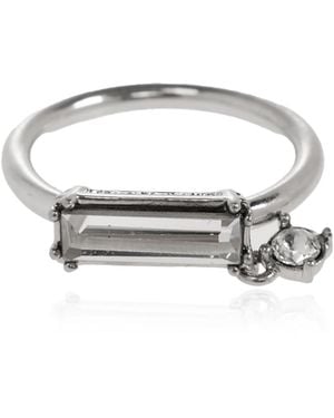 Jil Sander Ring With Shimmering Crystals - Metallic