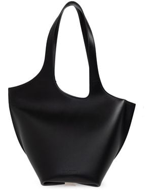 The Attico "La Scoop Medium" Shopper Bag - Black