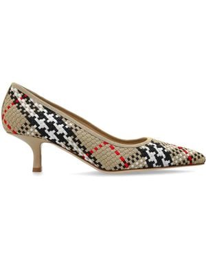Burberry "Dame Pump" Heeled Shoes - White