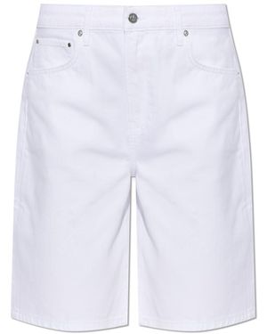 Anine Bing "Jasper" Denim Shorts - White