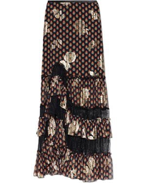 Etro Asymmetric Skirt With Lurex Thread - White