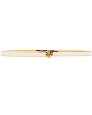 Tory Burch Brass Bracelet With Logo - Natural