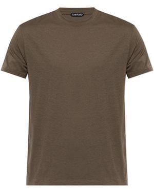 Tom Ford Crew Neck T-Shirt - Brown