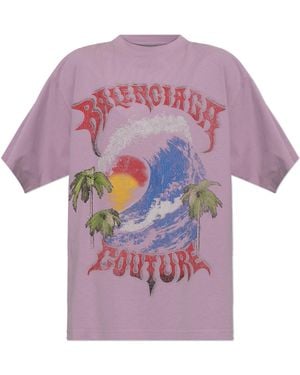 Balenciaga 'Oversize' T-Shirt - Pink