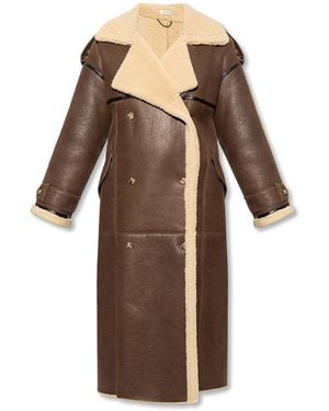 The Mannei 'jordan' Long Shearling Coat - Brown