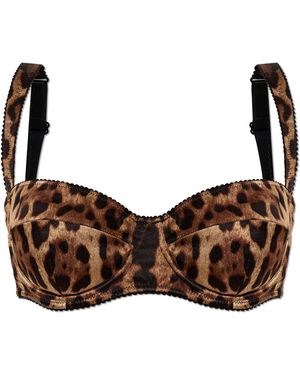 Dolce & Gabbana Silk Bra - Brown