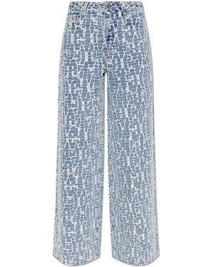 Self-Portrait Jeans With A Vintage Effect - Blue
